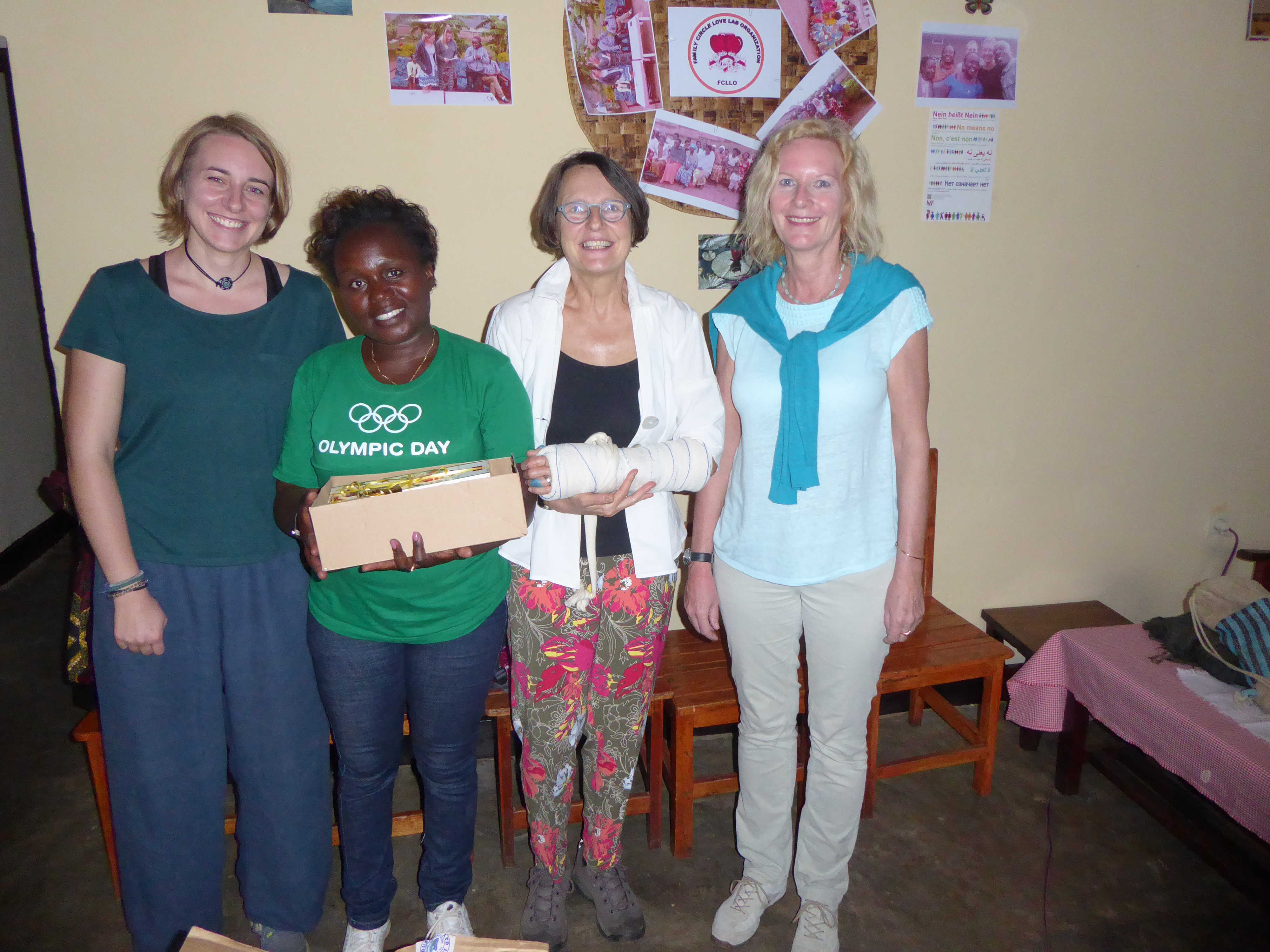 v.l.n.r.: Saskia Soysal (Frauennotruf Mainz e.V.), Dative Nakabonye (FCLLO Huye), Anette Diehl (Frauennotruf Mainz e.V.), Dr. Gisela Hilgefort (pro familia Mainz)