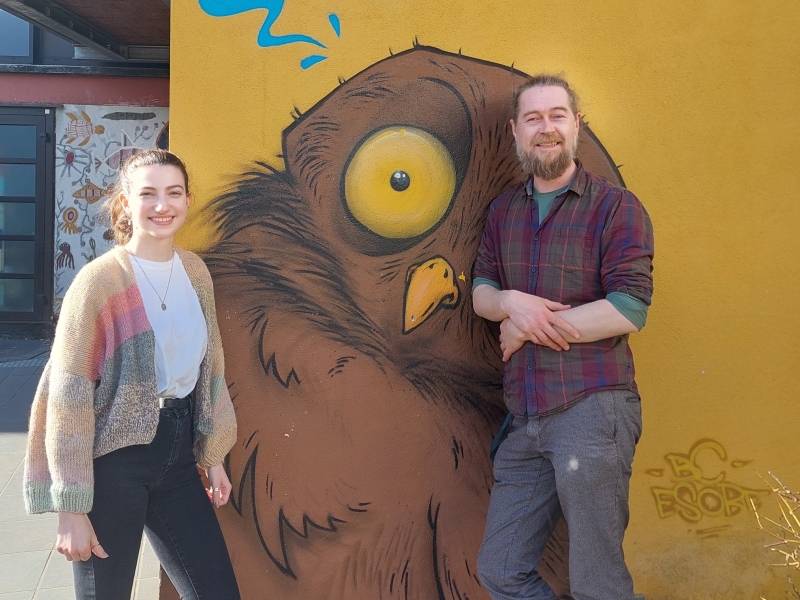 v.l.n.r Emma Leonhardt (Frauennotruf Mainz), Kai-Uwe Gerger (BlueBox)