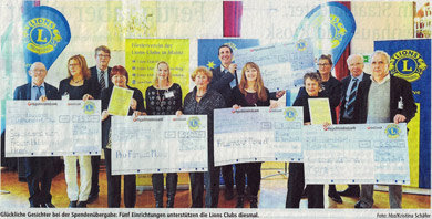 Bild: Spenden der Lions-Clubs Mainz beim Neujahrsempfang