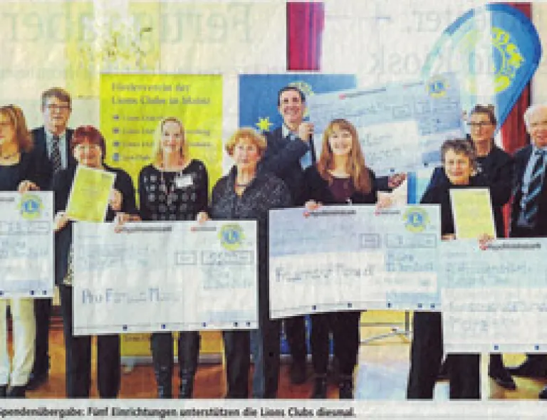 Bild: Spenden der Lions-Clubs Mainz beim Neujahrsempfang
